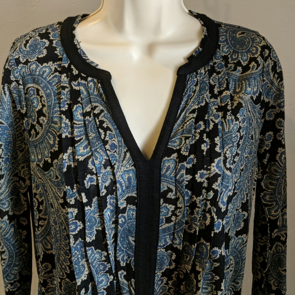 Lucky Brand boho long sleeve paisley print top